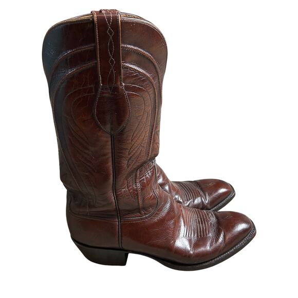 LUCCHESE CLASSICS Handmade Seville Brown Goatskin Leather Boots Size 10 D - Picture 1 of 11
